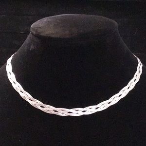 Braided Italian Sterling Silver Necklace, 16”
